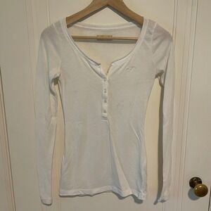 Rare Y2K Vintage Hollister Henley Top Long Sleeve XS